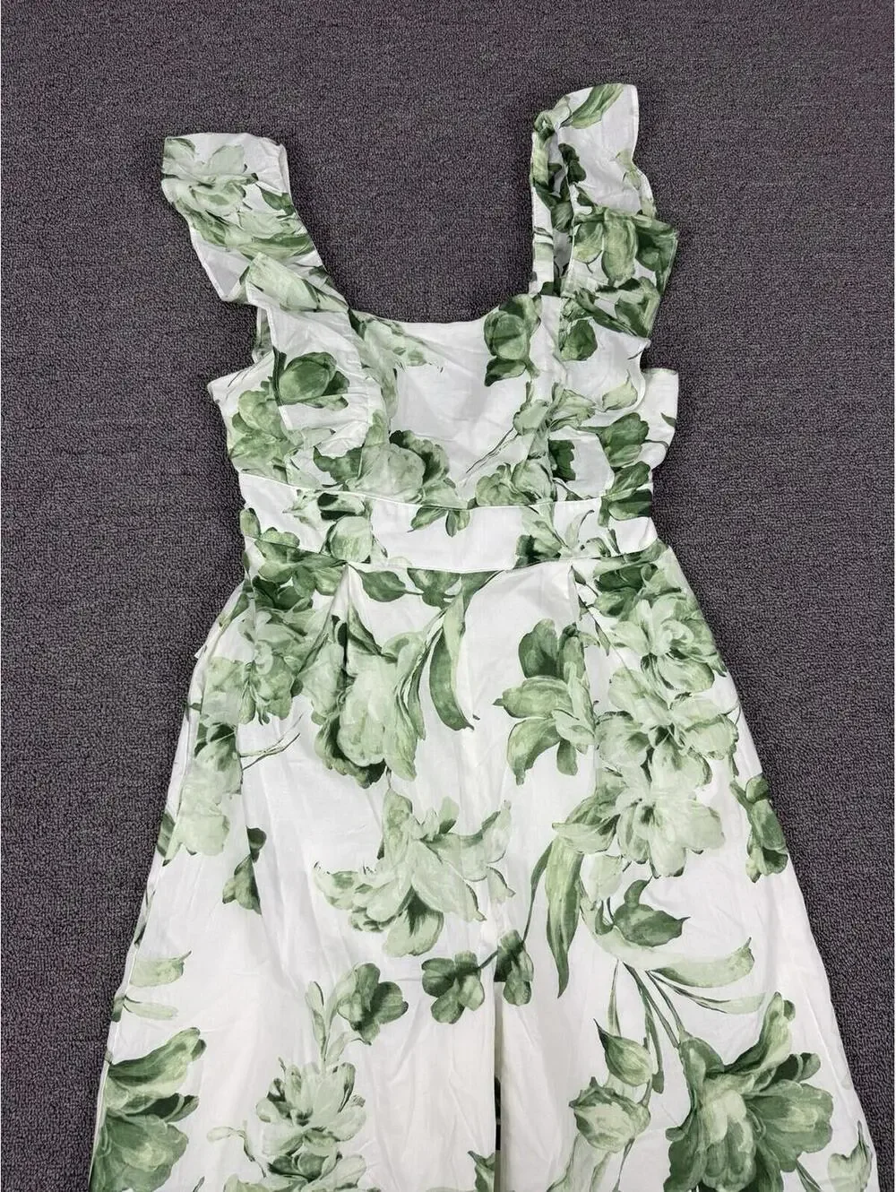 Taylor Womens S Flutter Sleeve Jumpsuit Floral Wide Leg Cropped Beachy Spring - Picture 3 of 7